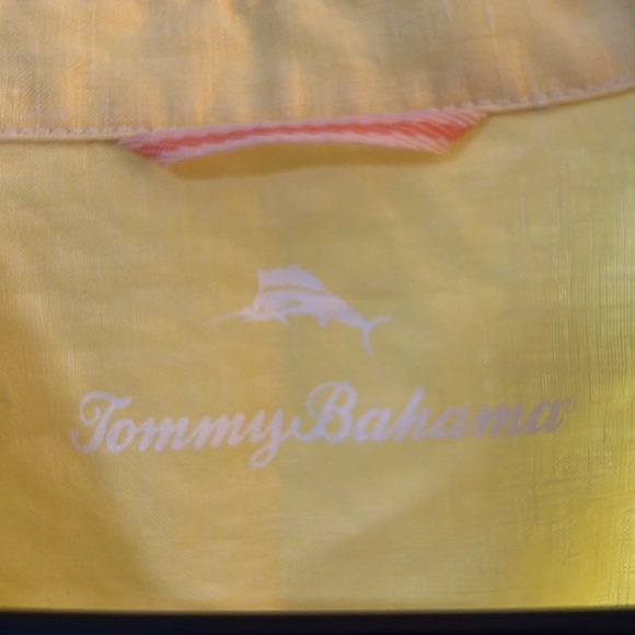 Men’s Tommy Bahama linen shirt EUC yellow - Picture 2 of 6